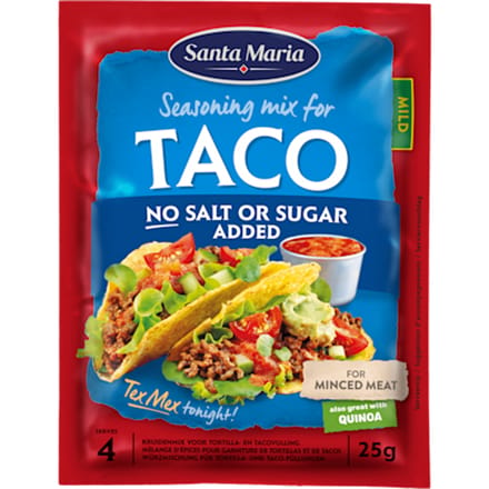 Taco kruidenmix geen zout toegevoegd