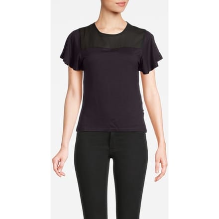 French Connection Panel Angel Sleeve Top Black Size: M | Blouses Outlet | Dames | Blauw