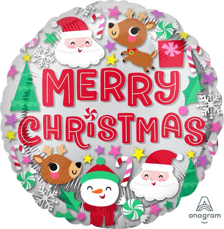 Amscan Folieballon Christmas Buddies 45 Cm Rood/groen