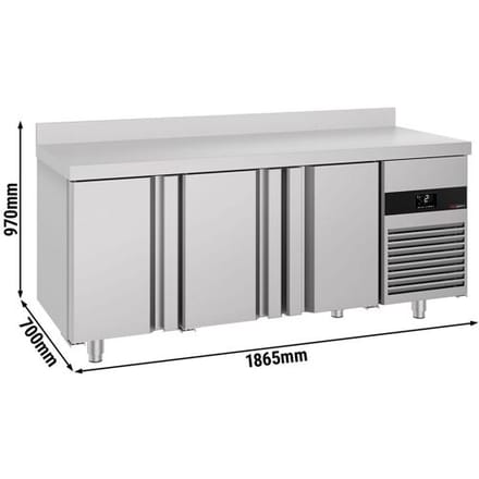 GGM Gastro Kühltisch PREMIUM - 1865x700mm - mit 3 Türen - Aufkantung