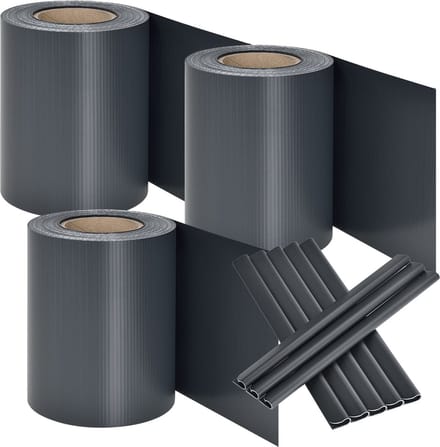 PVC Privacystrips - 3 stuks - 35 meter - Antraciet - Incl. Bevestigingsklemmen