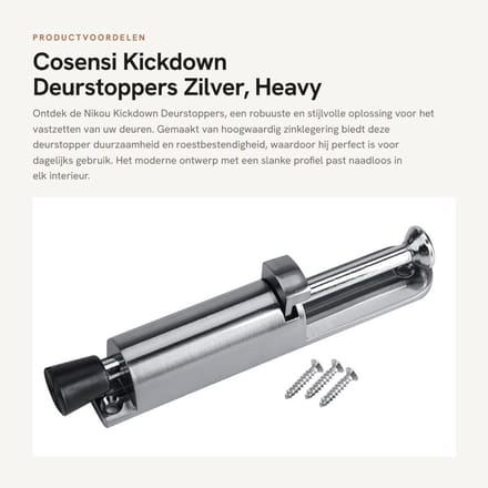Dailygoods- Deurstoppers Zinklegering - Antislip Deurstopper - Schokbestendig Deurhouder - Verstelbaar Deurstopper - Robuuste Deurstopper - Hoogwaardige Materialen - Deurbeschermer