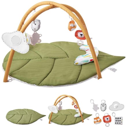 Baby Speelgym Mat Buiktijd Activiteitenmat met 6 Sensorisch Speelgoed 42,9  x 33,5