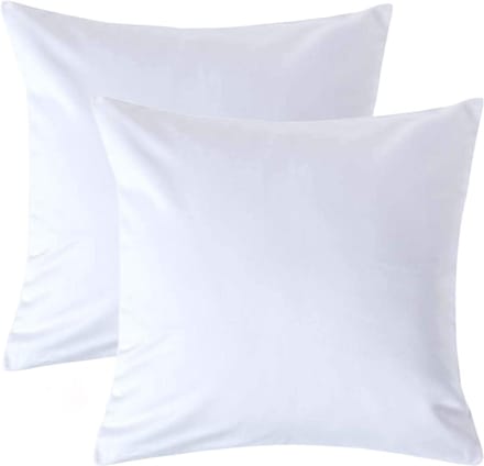 Homescapes Luxe Satijn Kussensloop 40x40 cm – Wit – Set van 2 – 100% Egyptisch Katoen Satijn – Draaddichtheid 1000