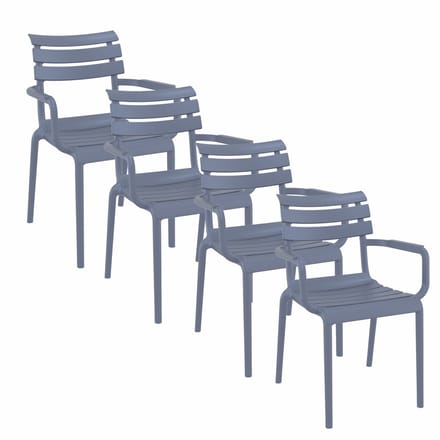 Paris tuinstoel donker grijs - 4 stuks