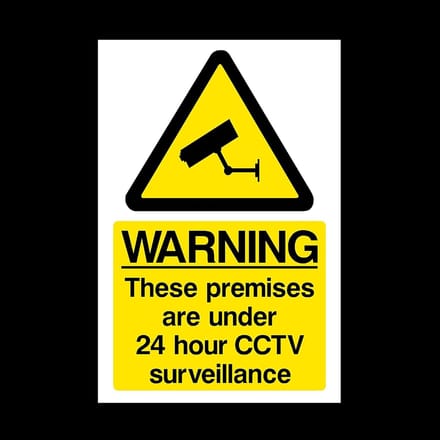 Bewakingsstickers - CCTV borden - Beveiliging huis - Zelfklevend papier - A5 formaat - Wit