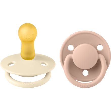 BIBS De Lux 2 Pack Latex Maat 2 Ivoor/Blush 2 st
