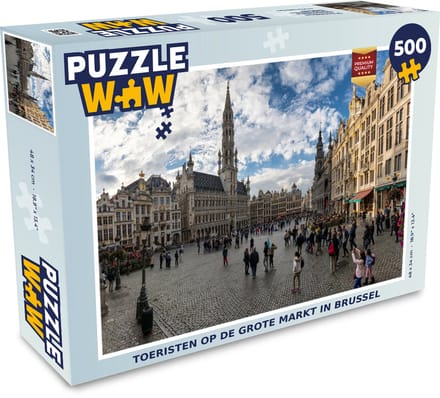 Puzzel Grote markt - Mensen - Brussel - Legpuzzel - Puzzel 500 stukjes