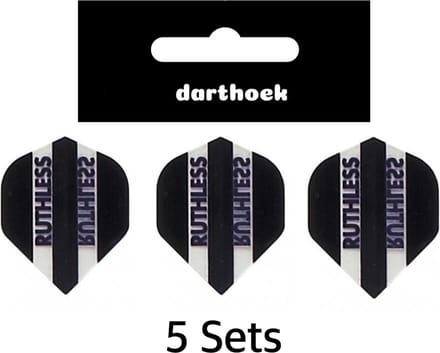 Darthoek | Flights | Ruthless | Zwart | 5 Sets | + 1 set darthoek Flights