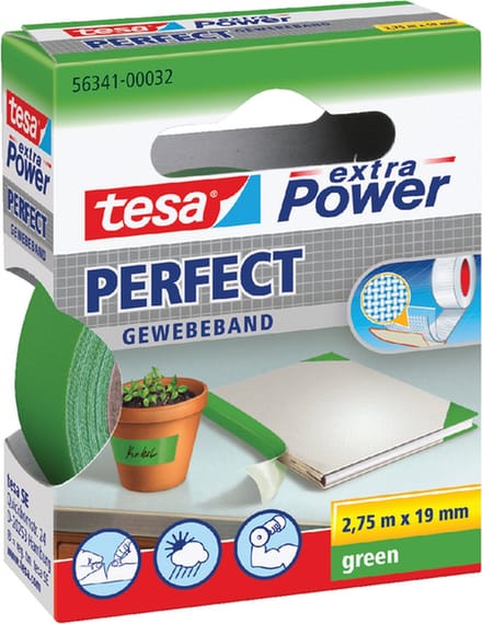 Textieltape tesa perfect 2.75mx19mm groen | 10 stuks