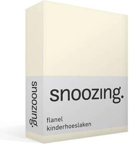 Snoozing - Flanel - Kinderhoeslaken - Ledikant - 60x120 cm - Ivoor