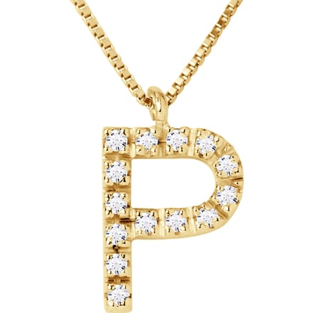 Collar ABC Diamonds 0,07 Cts letter "O" 18 karaats geel goud