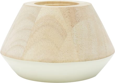 TAK Design Maysa Bum Theelichthouder - Hout - Ø12 x 6,8 cm - Wit