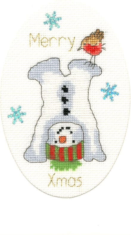 Borduurpakket kerstkaart Frosty Fun - Bothy Threads