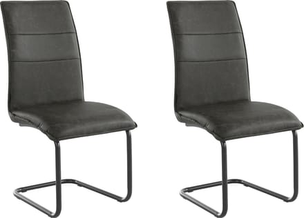 Mitzi-Eetkamerstoel - Set van 2 - Antraciet PU