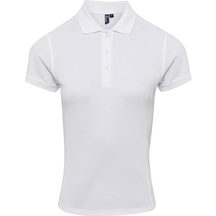 Premier Dames/dames Coolchecker Plus Piqu Polo met CoolPlus (Wit)