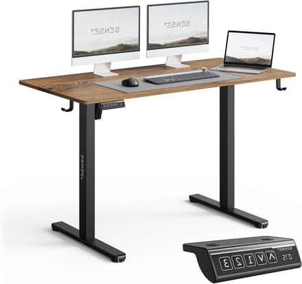 Elektrisch Bureau - Verstelbaar Bureau - Ergonomisch Werken - Geheugenfunctie - 120x60cm - Zwart Eiken