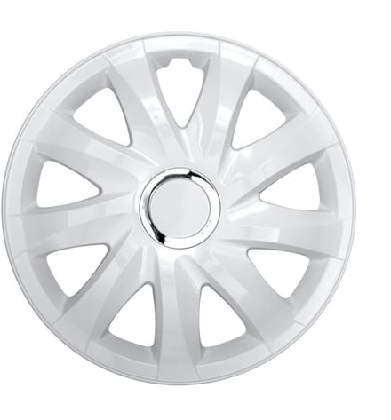 Universele wieldoppen 16" NRM DRIFT wit lak opdruk 4 stuks