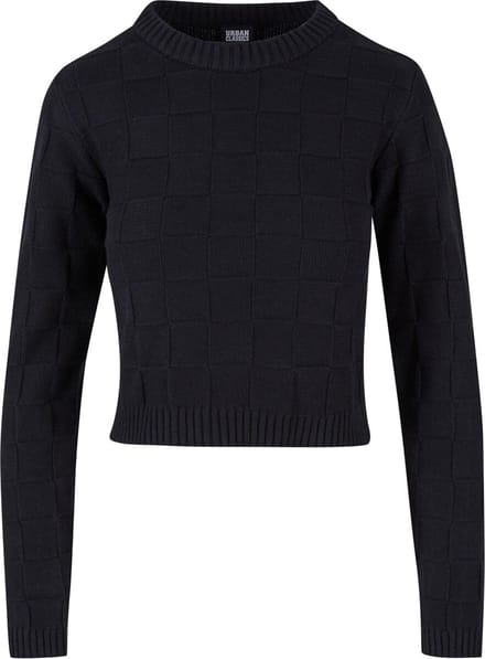 Urban Classics Ladies Check Knit Sweater Gebreide trui zwart M