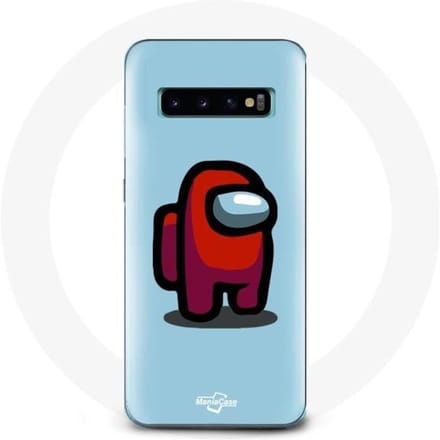 Coque pour Samsung Galaxy s10 edge Among Us jeu vidéo Fond bleu