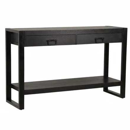 Bijzettafel 120cm duurzaam mangohout Vera zwart industrieel side table