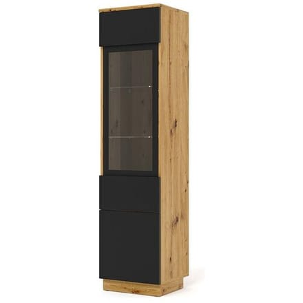 Petits-Meubles Aurus Hout en Zwart 2-deurs vitrinekast