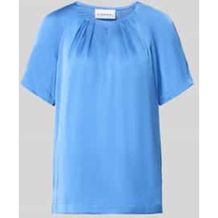 Blouseshirt van satijn met ronde hals
