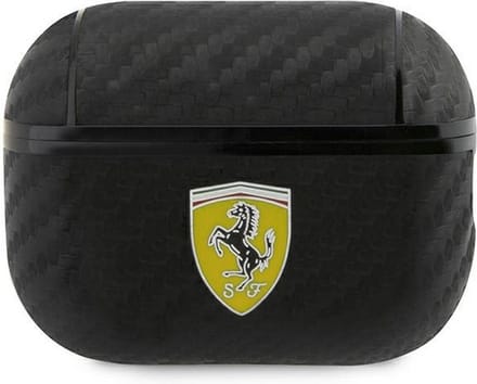 Ferrari Carbon AirPods Case voor Apple Airpods Pro 2 (2e Gen) - Zwart