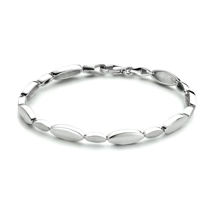 Zilver Gerhodineerde Armband poli/mat 5 1333839