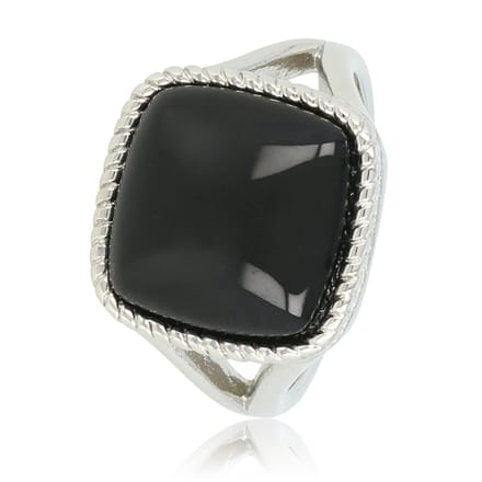 My Bendel Vita Zegelring Onyx Zilver