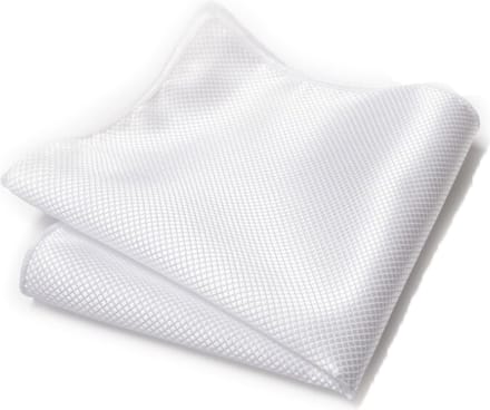 Pochet Zijde - Wit - Sorprese - pochette - heren - kleine ruit - Cadeau