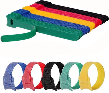 kabelbinders klittenband - kabel organiser - 50 stuks- Gemengde Kleur