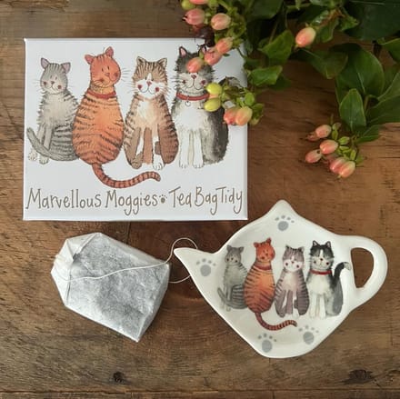 Alex Clark Tea Bag Marvellous Moggies ~ Theezakje schotel Katten