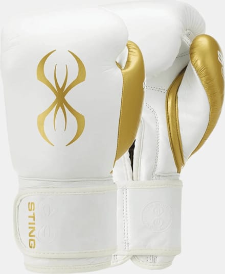 STING Bokshandschoen EVOLUTION | klittenband | Wit / Goud (Maat: 16OZ)