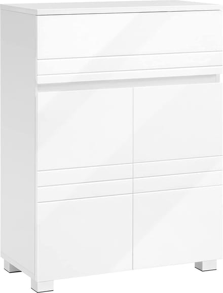 MIRA Home - Badkamerkast staand - Opbergkast met deuren en verstelbare plank - Wit - 60x30x80 cm