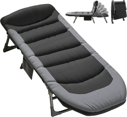 Inklapbaar Campingbed XXL met Verstelbare Rugleuning - Extra Breed en Lichtgewicht