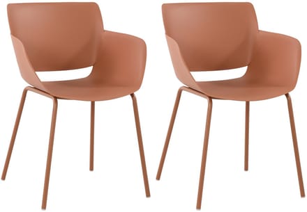 CLP Set van 2 Tuinstoelen Alpena - Met Armleuningen - Weerbestendig - Kunststof/terracotta