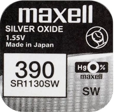 MAXELL - 390 / SR1130SW - Zilveroxide Knoopcel - horlogebatterij - 2 (twee) stuks