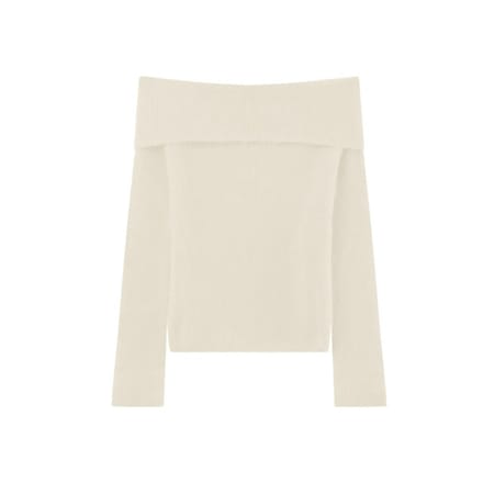 Grace & Mila Oranger trui off-shoulder omgeslagen Off White