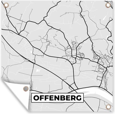 Tuindoek Offenberg - Stadskaart - Plattegrond - Duitsland - Kaart - 100x100 cm