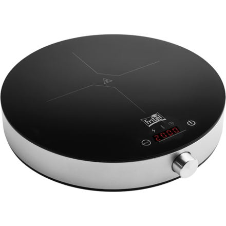 FRITEL Inductiekookplaat IP 1266 - 1 Kookzone - 2000W - Ø 26 cm XL Kookzone - 10 Vermogensniveaus - Touchscreen - Rond + Timer