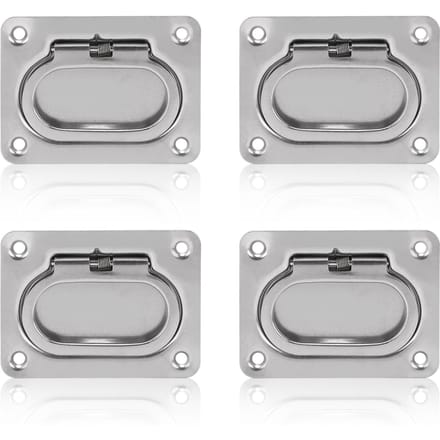 4 stuks Inbouw Ring Trek Dek Lift Deksel Handvat 316 Roestvrij Staal Vierkant voor Boot Schip white