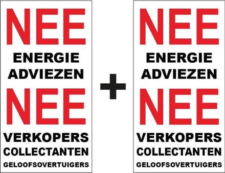 Brievenbussticker - Nee energie advies - Nee verkoop aan de deur.