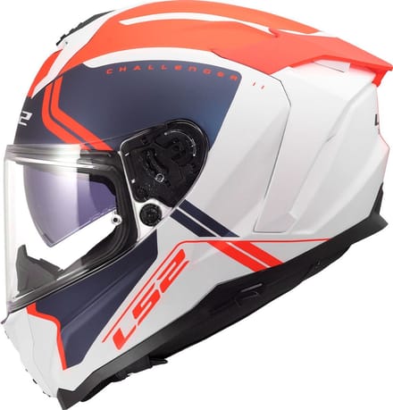 LS2 FF817 Challenger II helm Titan mat wit blauw rood