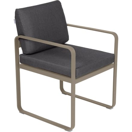 Fermob BELLEVIE fauteuil voor de eethoek - 14 muskaat - A3 grafietgrijs