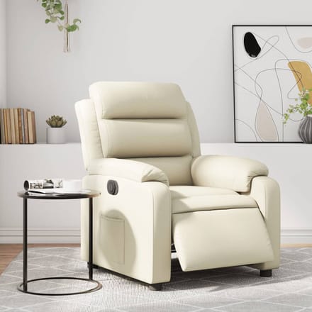 vidaXL - Fauteuil - elektrisch - verstelbaar - kunstleer - crèmekleurig