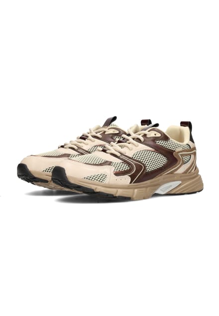 POSH by Poelman LOLA Dames Sneakers - Bordeaux Met Bruine Combinatie