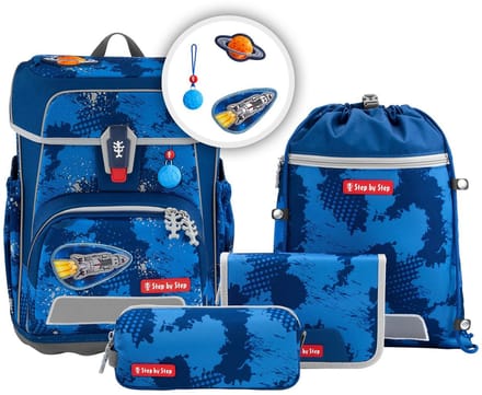 Step by Step schooltas Cloud Reflect Schulranzen-Set 5-delig Rocket Novo blauw