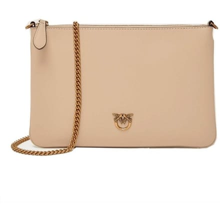 PINKO schoudertas Flat Classic Beige - Smoke Grey - Antique Gold