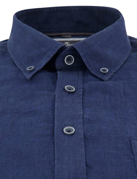 Linnen overhemd Casa Moda Casual Fit donkerblauw